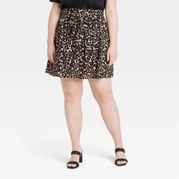 WHO WHAT WEAR sketched leopard print mini skirt XXL, NWT - Picture 7 of 7